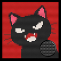 Angry-Black-Cat-Home-Decoration-Bricked-Mosaic-Portrait-16x16