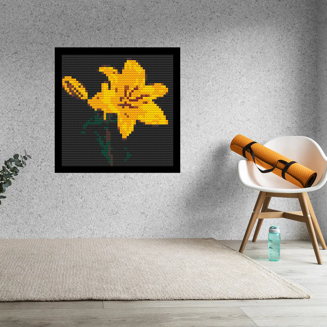 Asiatic-Lily-Home-Decoration-Bricked-Mosaic-Portrait-16x16