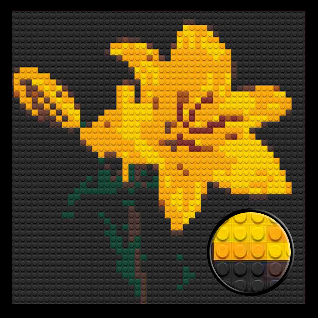 Asiatic-Lily-Home-Decoration-Bricked-Mosaic-Portrait-16x16