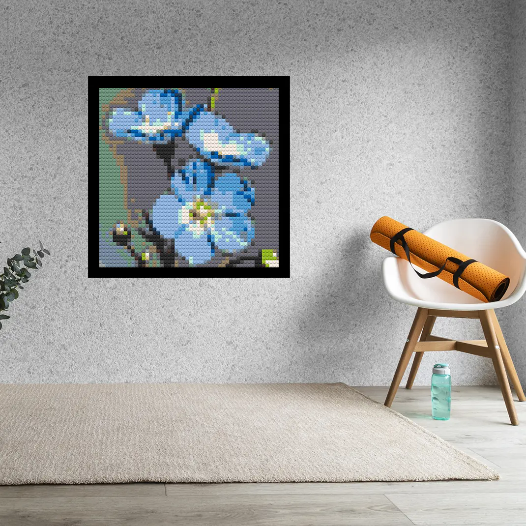 Blue-Flax-Flower-Home-Decor-Bricked-Mosaic-Portrait-16x16