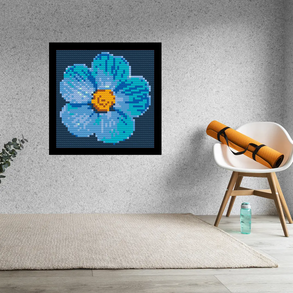 Blue-Flower-Home-Decoration-Bricked-Mosaic-Portrait-16x16