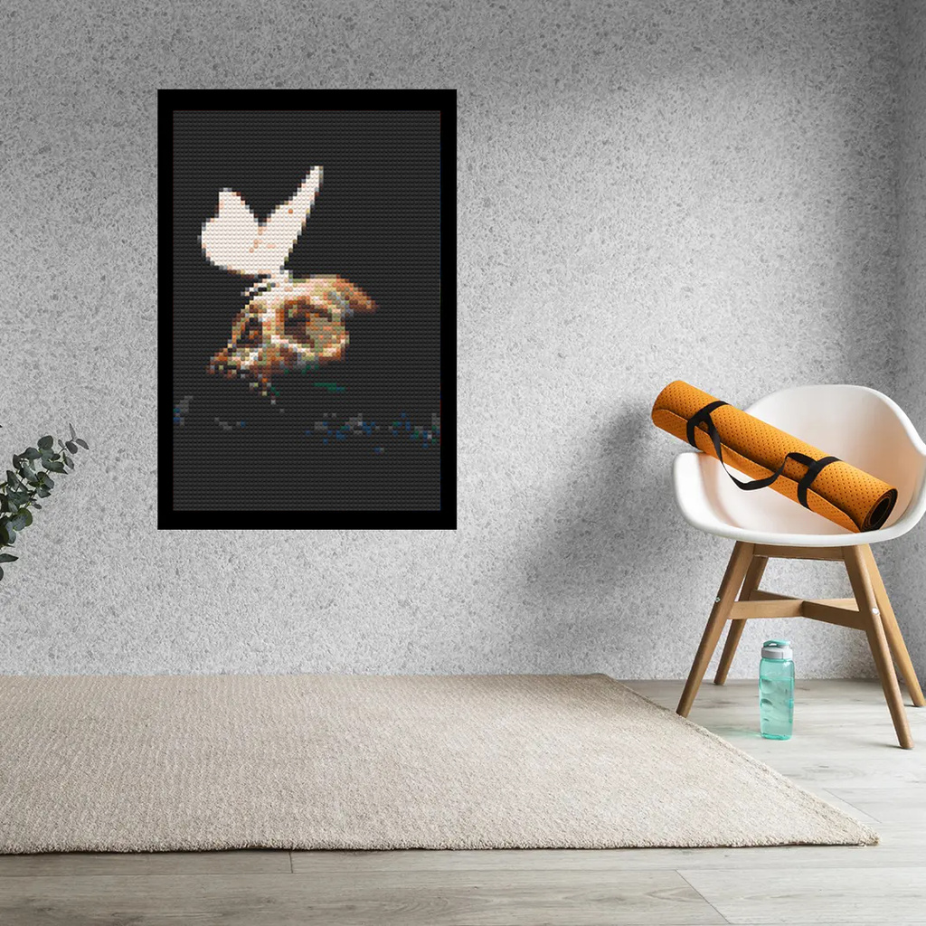 Butterfly-on-Skull-Bricked-Mosaic-Home-Decor-20x30