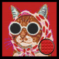 Cat with Sunglasses Home Decor Bricked Mosaic Portrait 20x20 - Memobrick