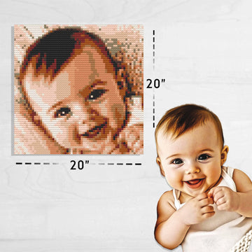 Custom Bricked Mosaic Portrait 20×20