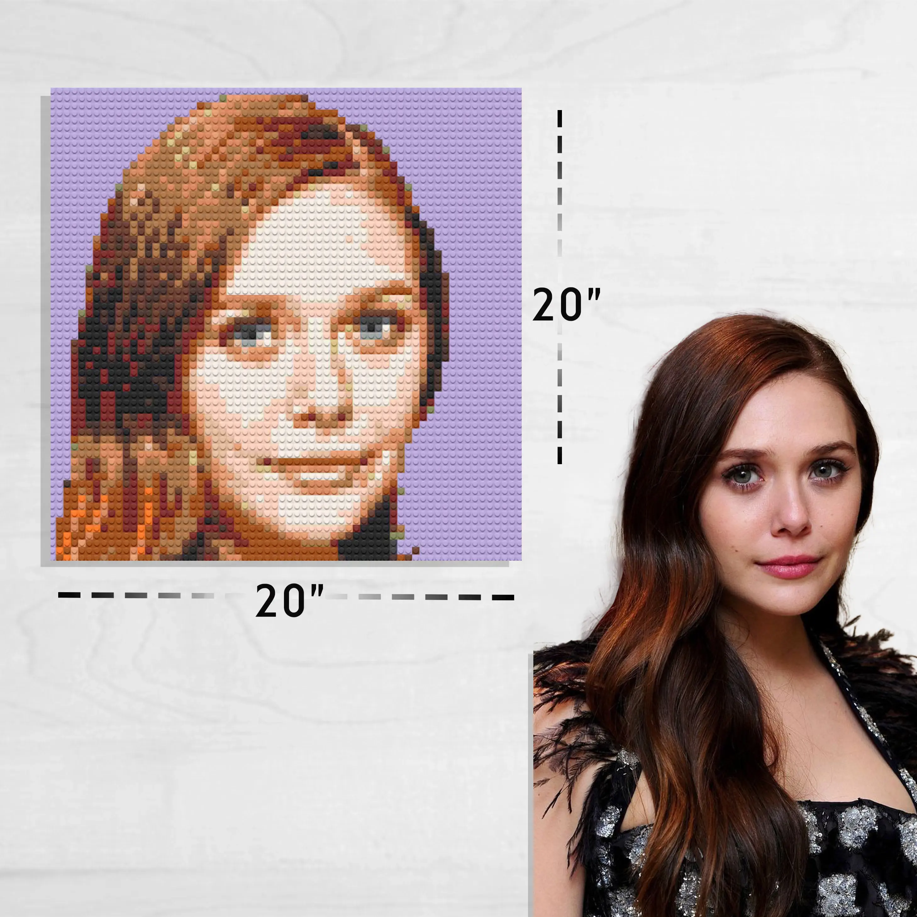 Custom Bricked Mosaic Portrait 20×20"