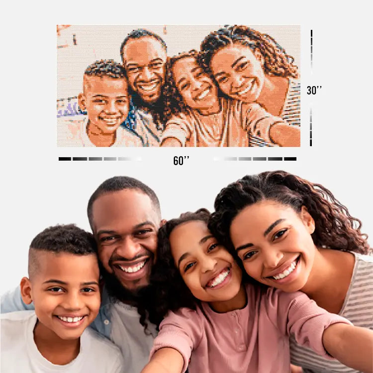 Custom Bricked Mosaic Portrait 60x30" Memobrick