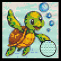 Cute Turtle Home decoration Bricked Mosaic Portrait 16x16" - Memobrick