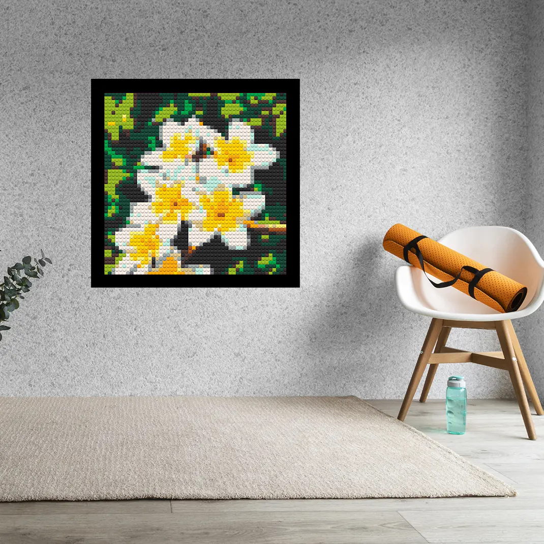 Frangipani-Flower-Home-Decoration-Bricked-Mosaic-Portrait-16x16
