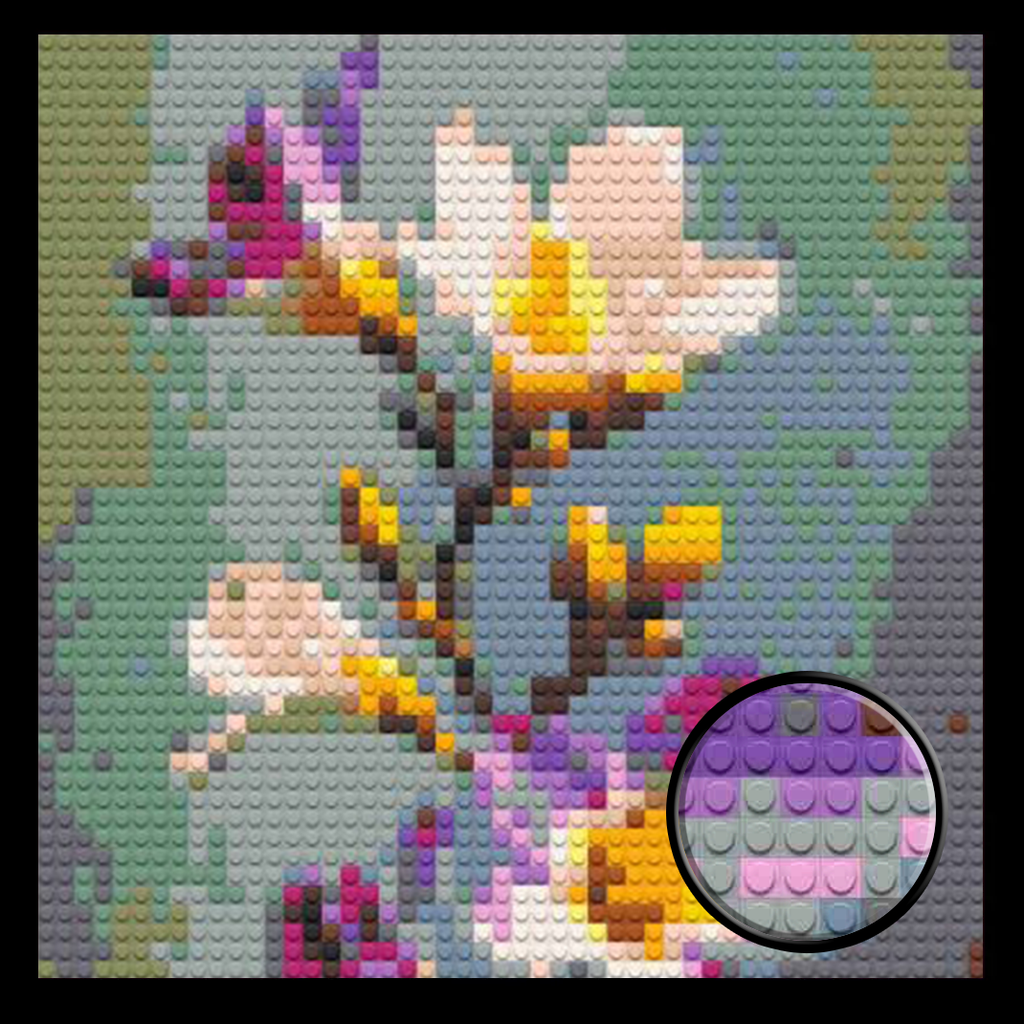 Freesia-Flower-Home-Decoration-Bricked-Mosaic-Portrait-16x16