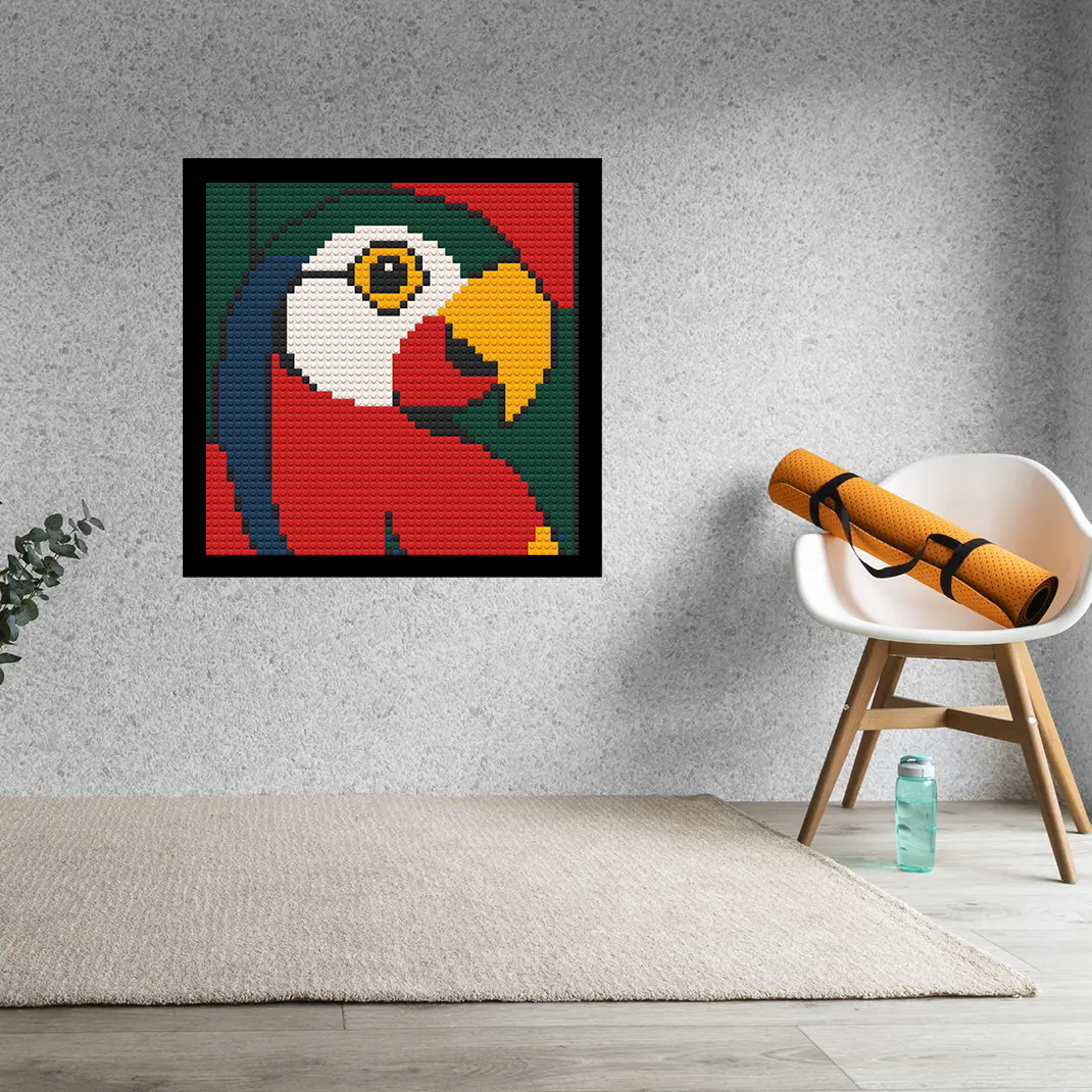 Parrot-Abstract-Selfie-Home-Decoration-Bricked-Mosaic-Portrait-16x16