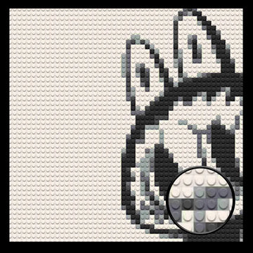 Peaking Labubu Home decoration Bricked Mosaic Portrait 16x16