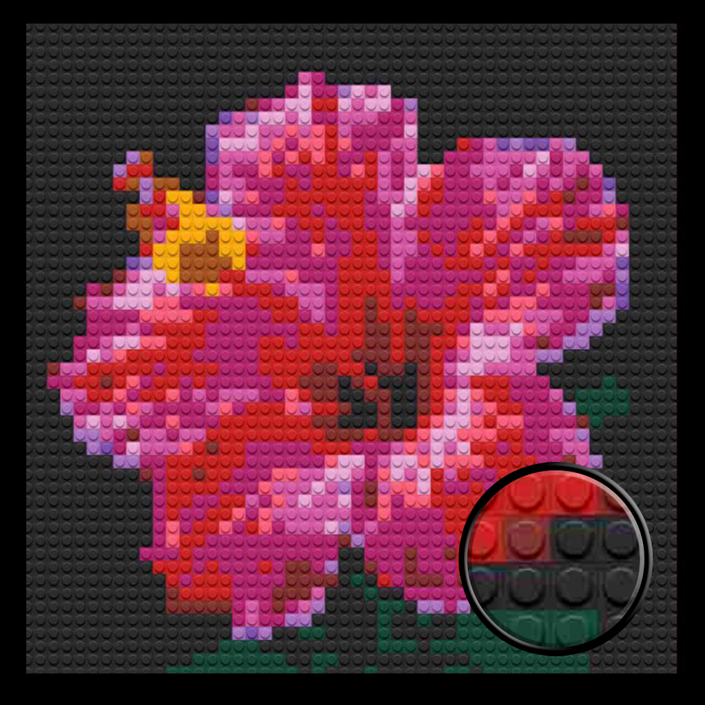 Rose-Mallow-Flower-Home-Decoration-Bricked-Mosaic-Portrait-16x16