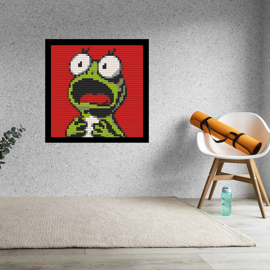 Shocked-Frog-Home-Decoration-Bricked-Mosaic-Portrait-16x16