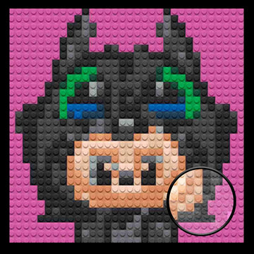 Toothless Labubu Home decoration Bricked Mosaic Portrait 10x10
