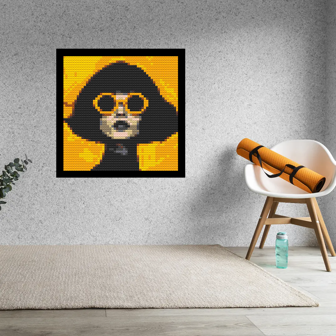 Woman-with-Yellow-Glasses-Home-Decoration-Bricked-Mosaic-Portrait-16x16