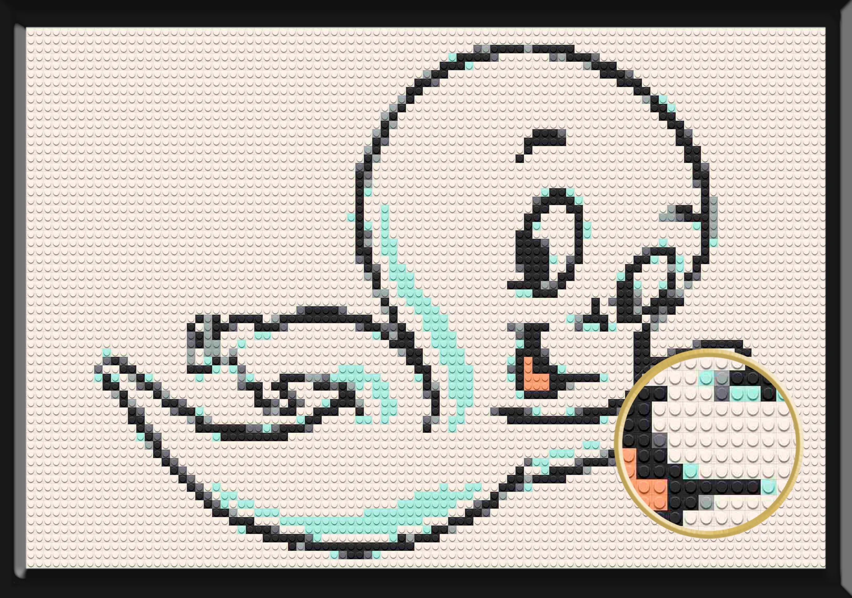 Casper The Friendly Ghost Art Piece Home Wall Decor Bricked Mosaic Portrait 20x30" - Memobrick