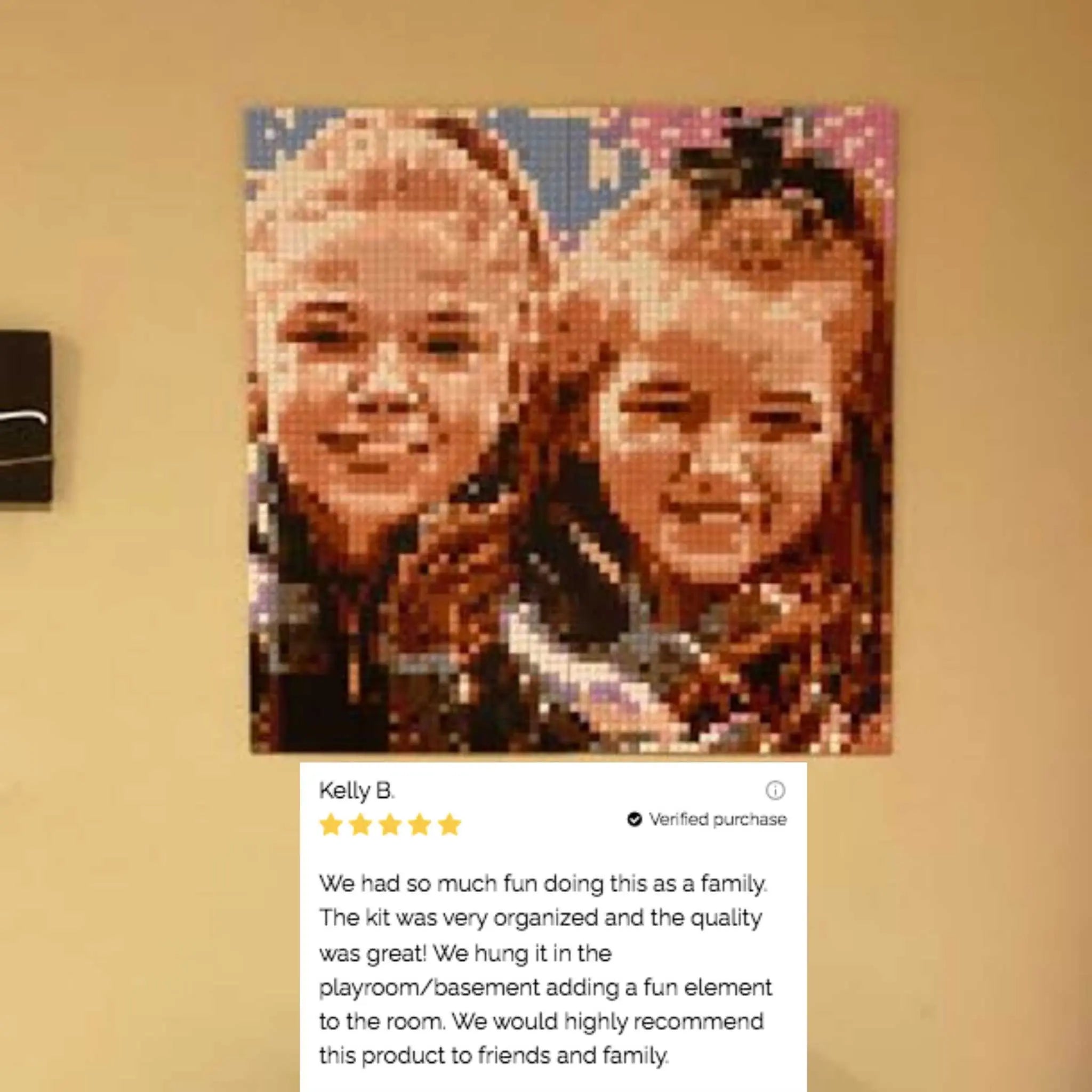 Custom Bricked Mosaic Portrait 20×20" - Memobrick