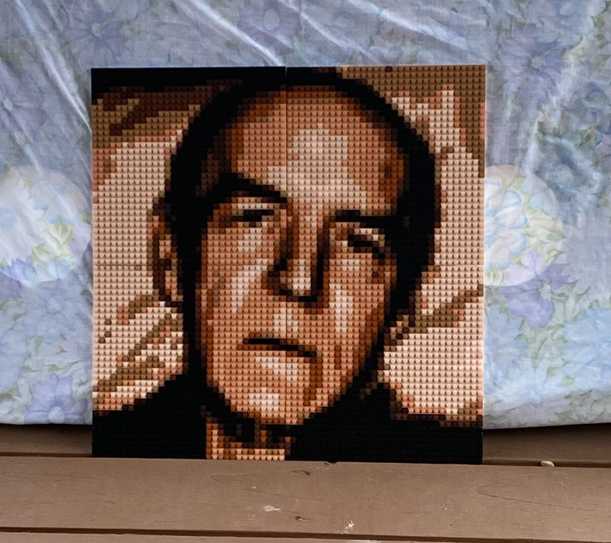 Custom Bricked Mosaic Portrait 20×20" - Memobrick