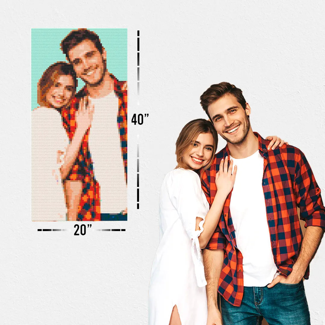 Custom Bricked Mosaic Portrait 20x40" - Memobrick