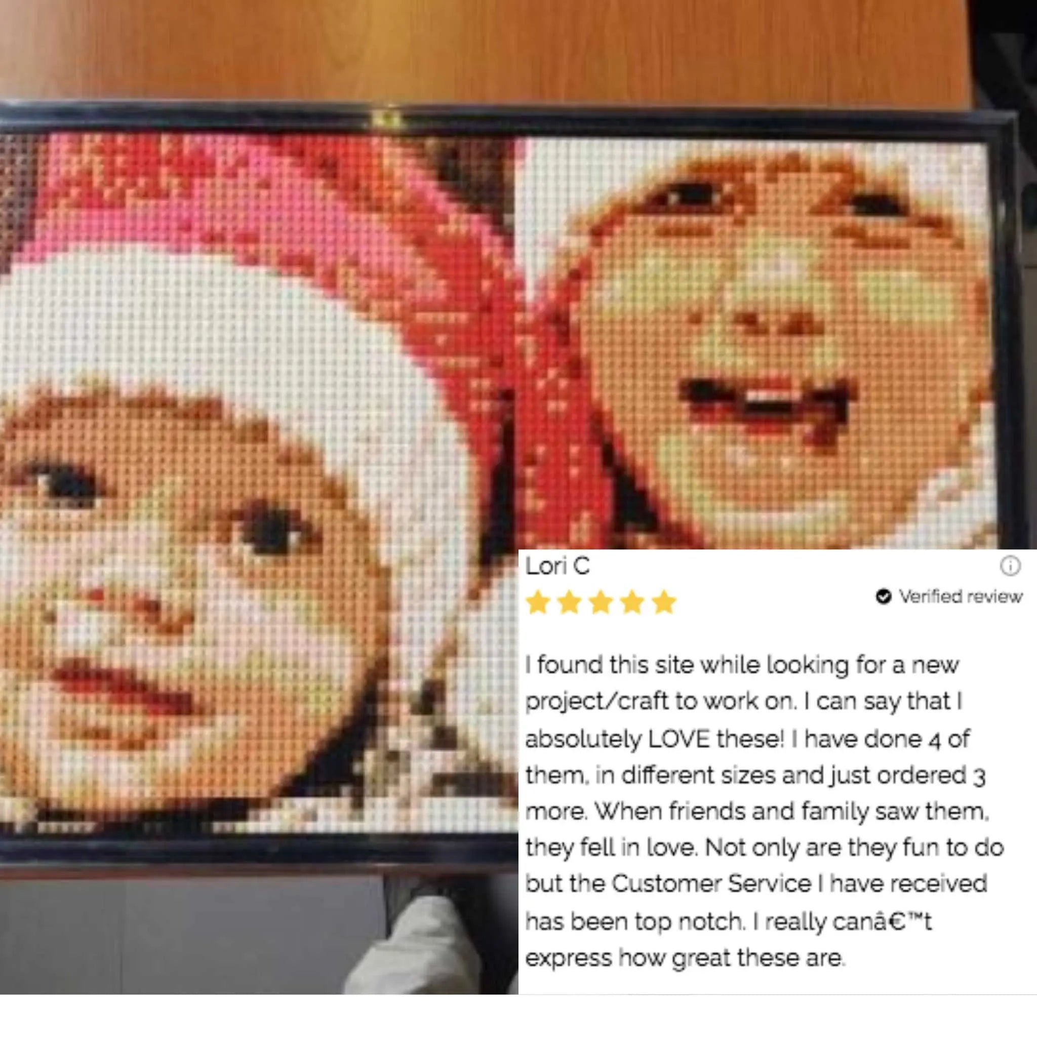 Custom Bricked Mosaic Portrait 30x20" - Memobrick