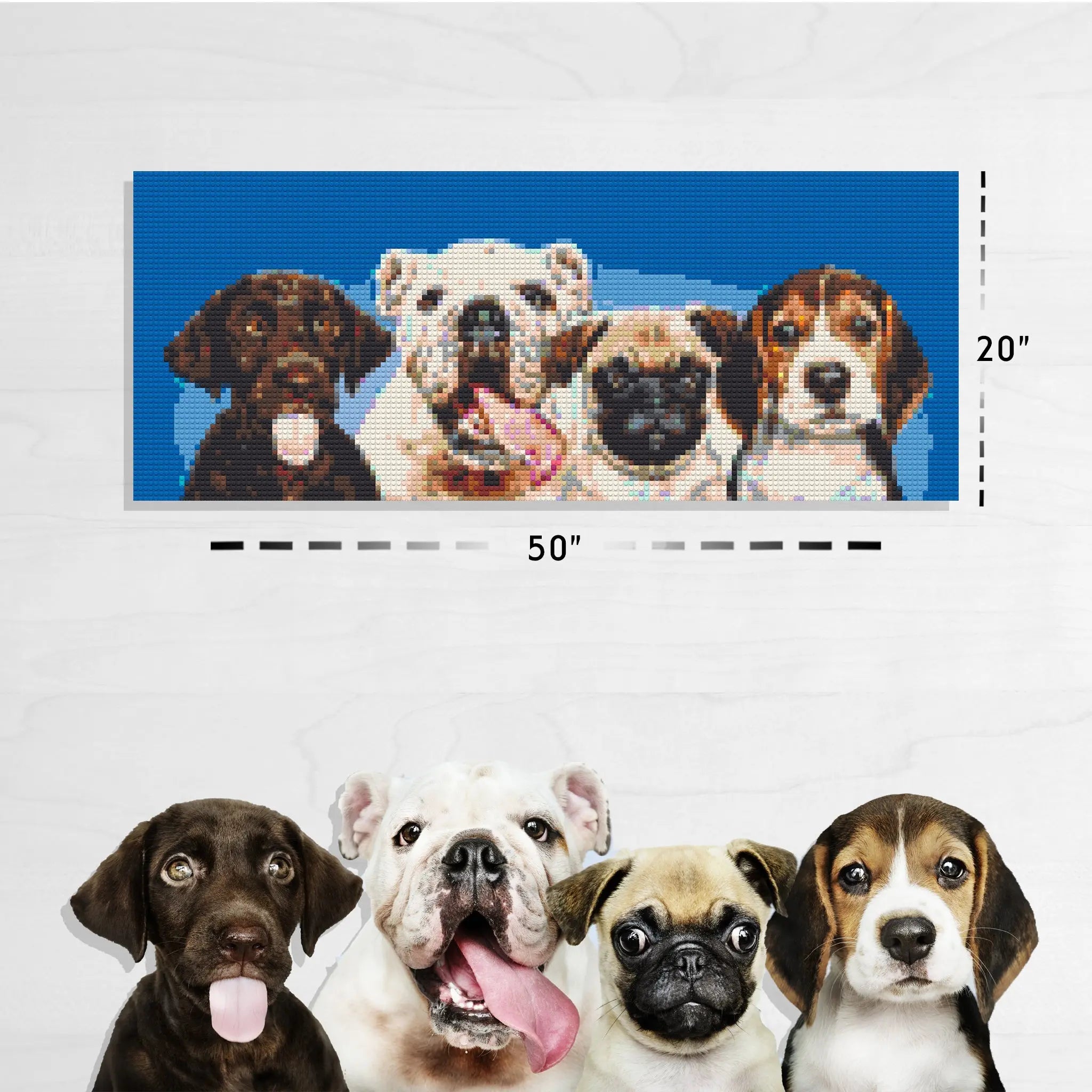 Custom Bricked Mosaic Portrait 50x20" - Memobrick