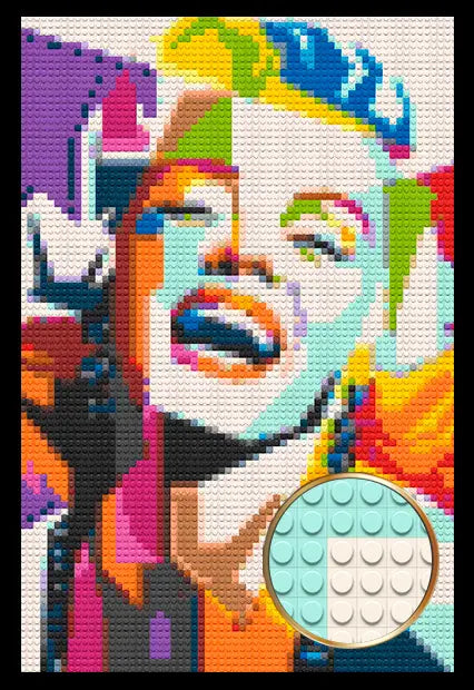 Bricked Mosaic Portrait 20x30" Pop Art - Memobrick